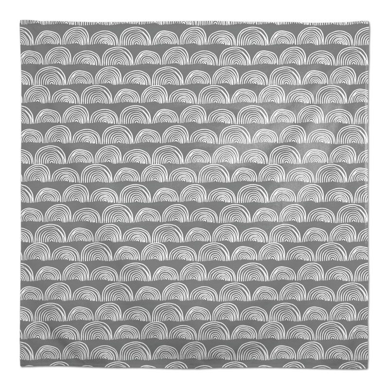 Half Circle Pattern Green 2 Tablecloth, Gray