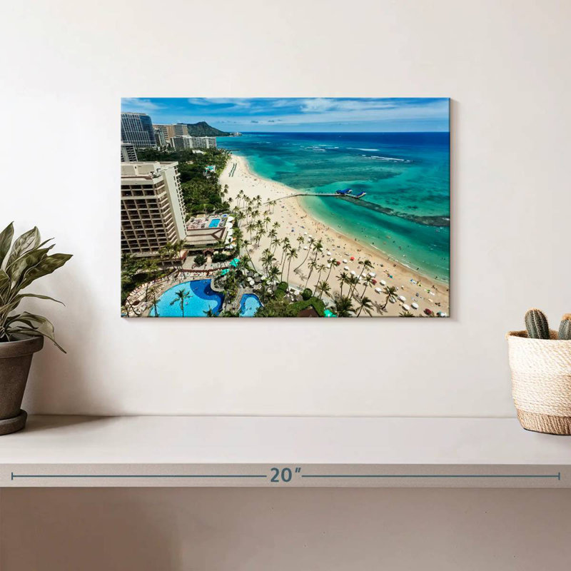 Hotel plage Waikiki, H 8 po x l 12 po