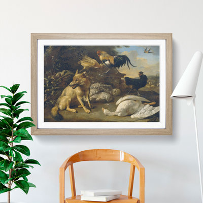 A Fox with Hens and a Goose by Melchior D'Hondecoeter - Picture Frame Painting