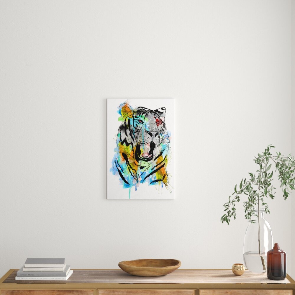 Leinwandbild „Roar watercolor", Grafikdruck