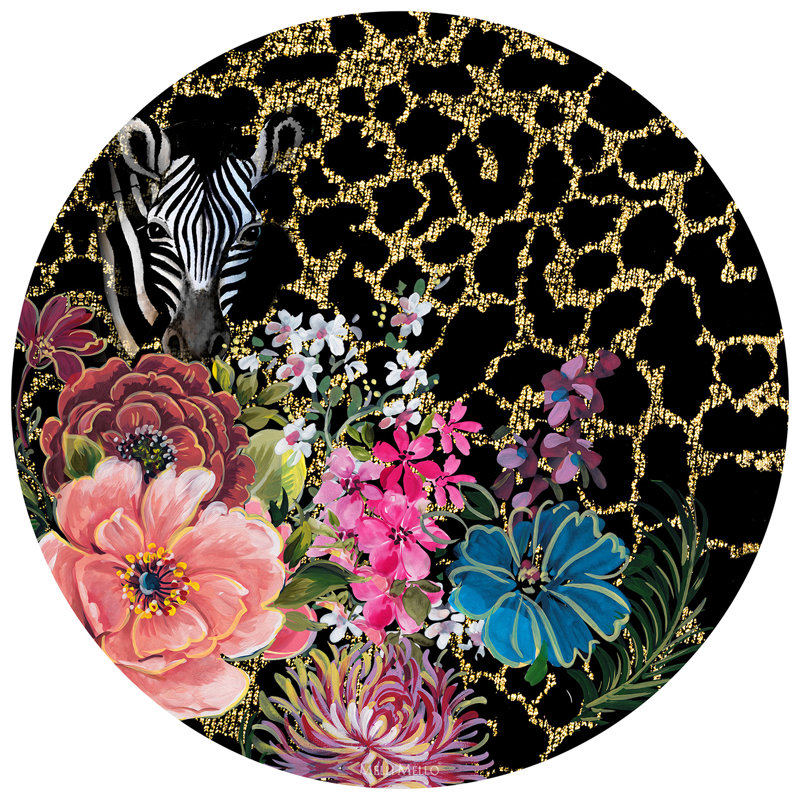 Zebra Wallcircle - No Frame Circle Print, 70cm H x 70cm W x 0.5 cm D