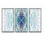 Texture de vitrail bleu clair - ensemble de 3 toiles abstraites encadrées-363592575-363592574