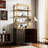2-Doors Storage Cabinet Golden Bookcase