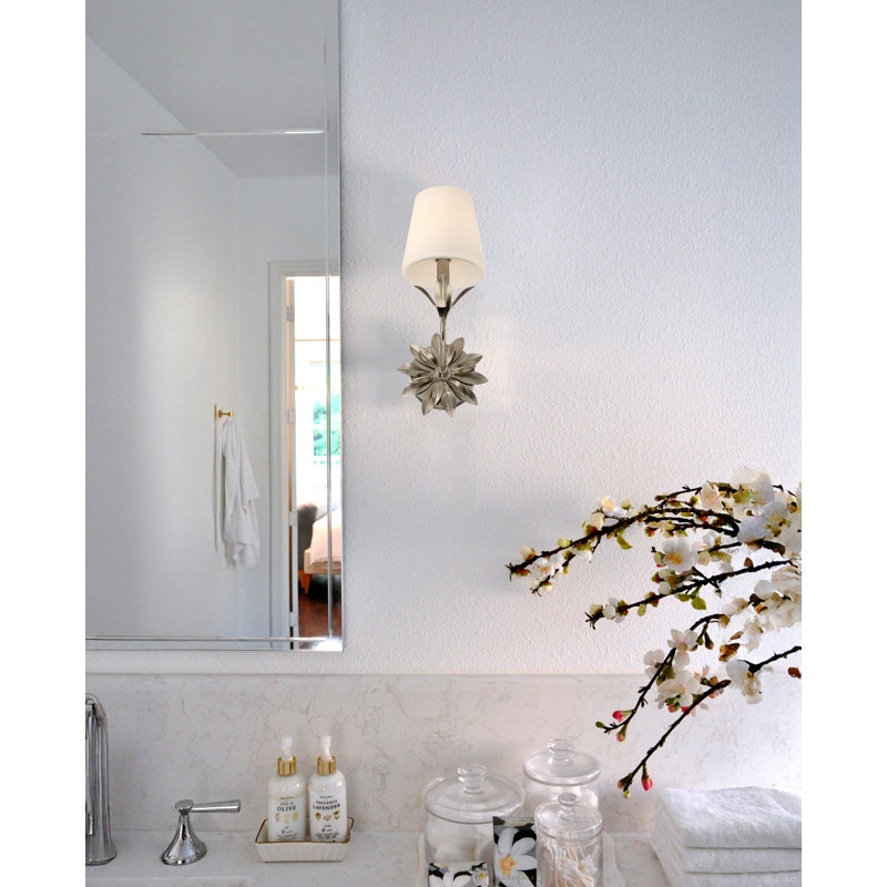 Broche 1 Light Sconce, Antique Silver