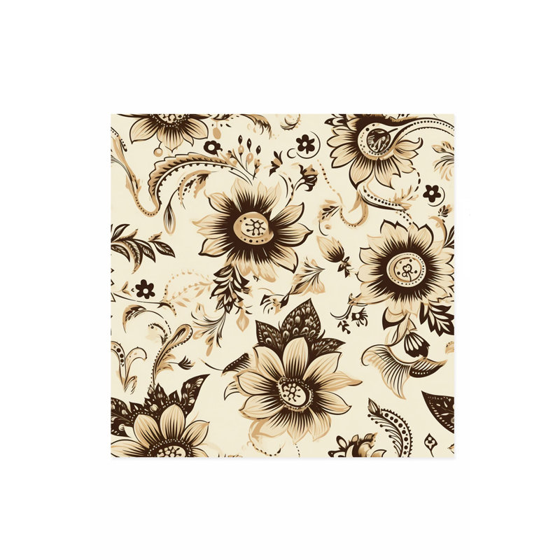 Floral boho henné, H 20 po x l 20 po