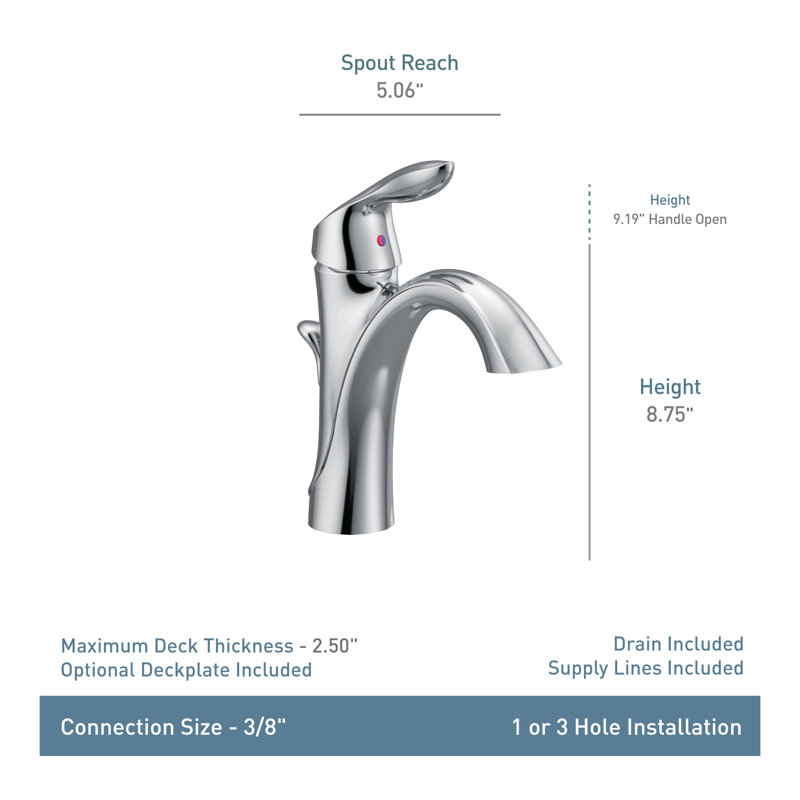 Eva Bathroom Faucet, Chrome