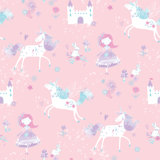 Just 4 Kids 2 Unicorn Fairytale Design 33' L x 21" W Wallpaper Roll