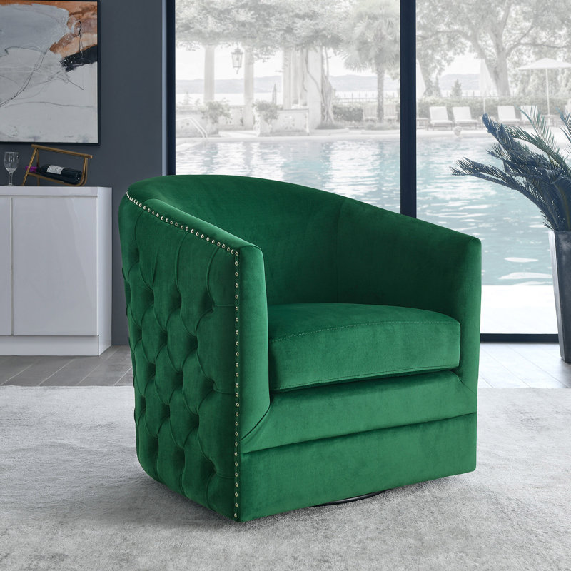 Fauteuil d'appoint pivotant en velours