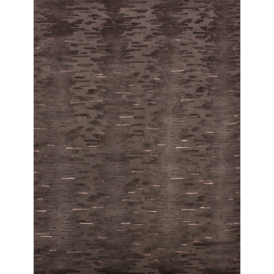 Hand Knotted Abstract Area Rug in Chocolate