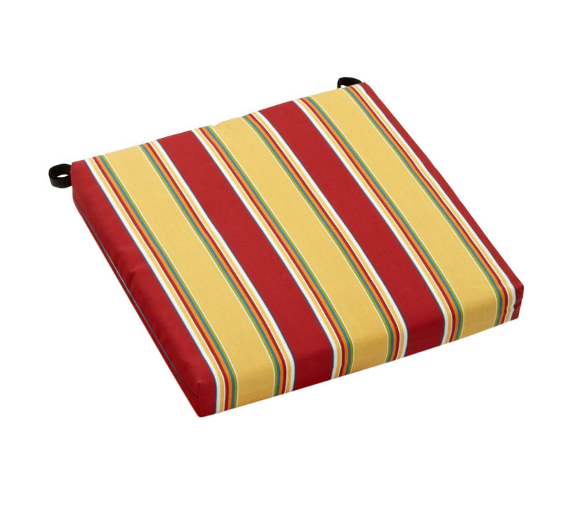 Outdoor 3'' Seat Cushion, Haliwell Multi, 16" W x 16" D
