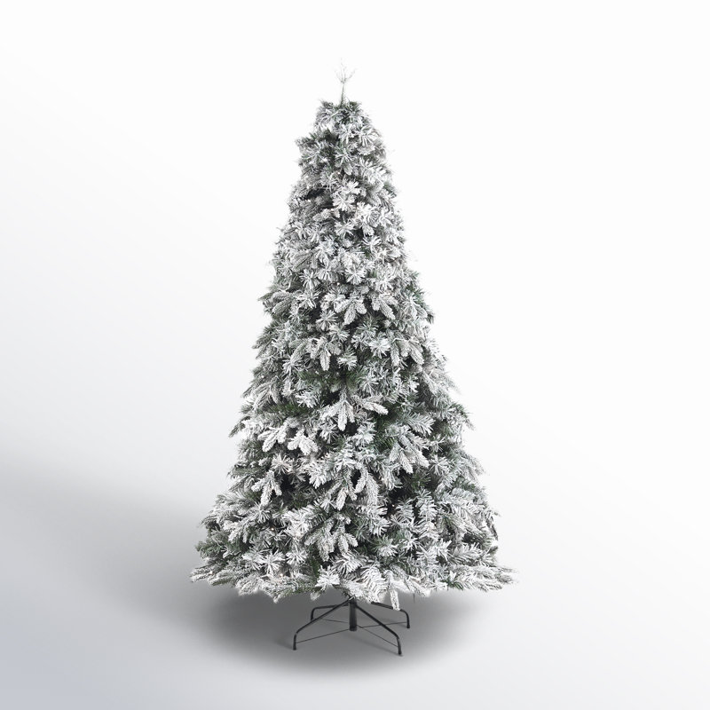 Arbre de Noël pin artificiel réaliste floqué avec lumières DEL, H 5 pi