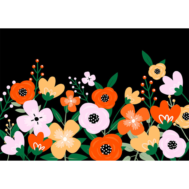 Adhésif mural pelez et collez - fleurs abstraites colorées, L 41 po x l 57 po, Peel & Stick