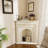 Beige Solid Wood Freestanding Fireplace