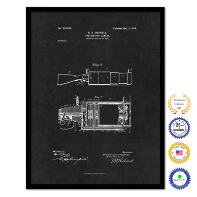 " 1899 Photographic Camera Vintage Patent Artwork "