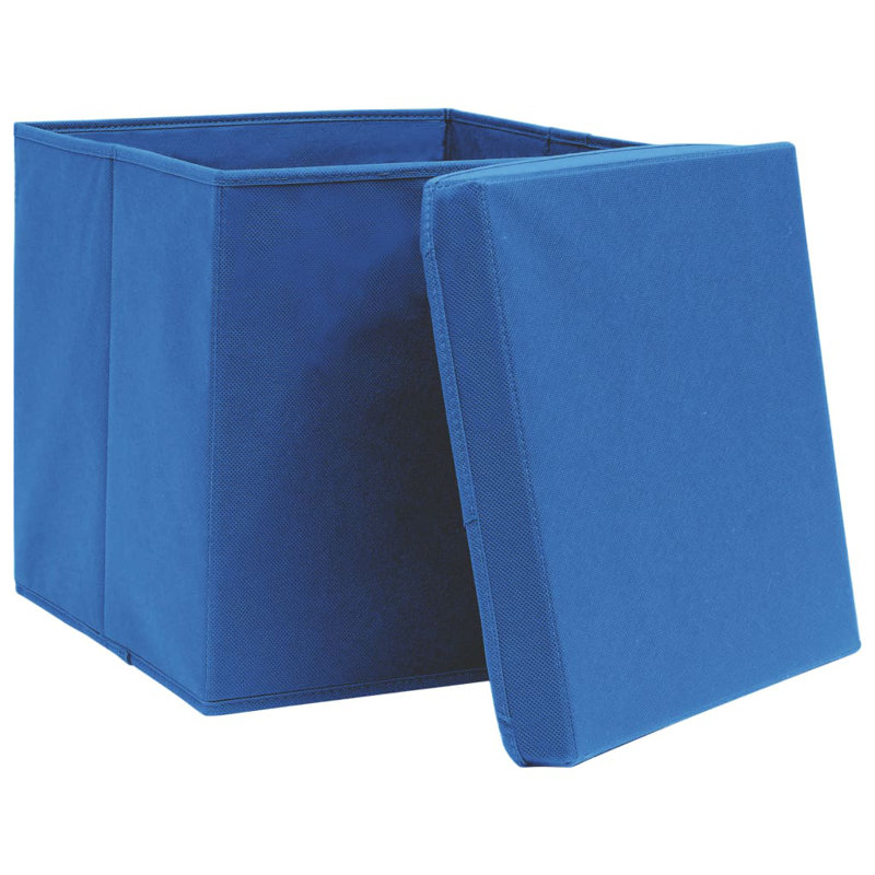 Rebrilliant Fabric Decorative Bin, Blue, 28cm H x 28cm W x 28cm D
