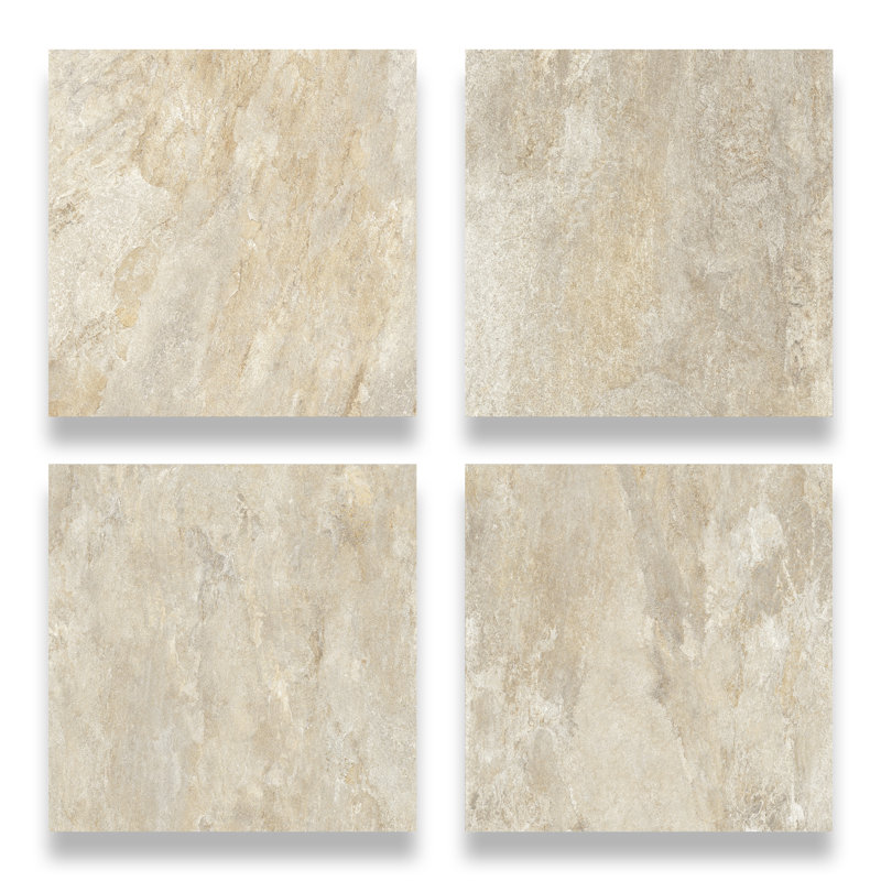Italian Quarzia Porcelain 24"x 24"x 9mm Floor and Wall Tile Case - (4 PCS, 16 Sq. Ft.), Gold