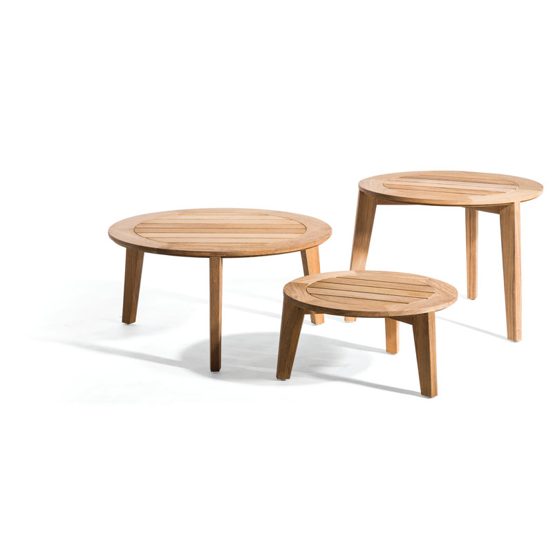 Attol Outdoor Round Teak Coffee Table, 20.56" W x 20.56" L x  10.25" H
