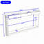 Console de rangement à motif ondulé avec 3 tiroirs et tablettes ouvertes-1013562929
