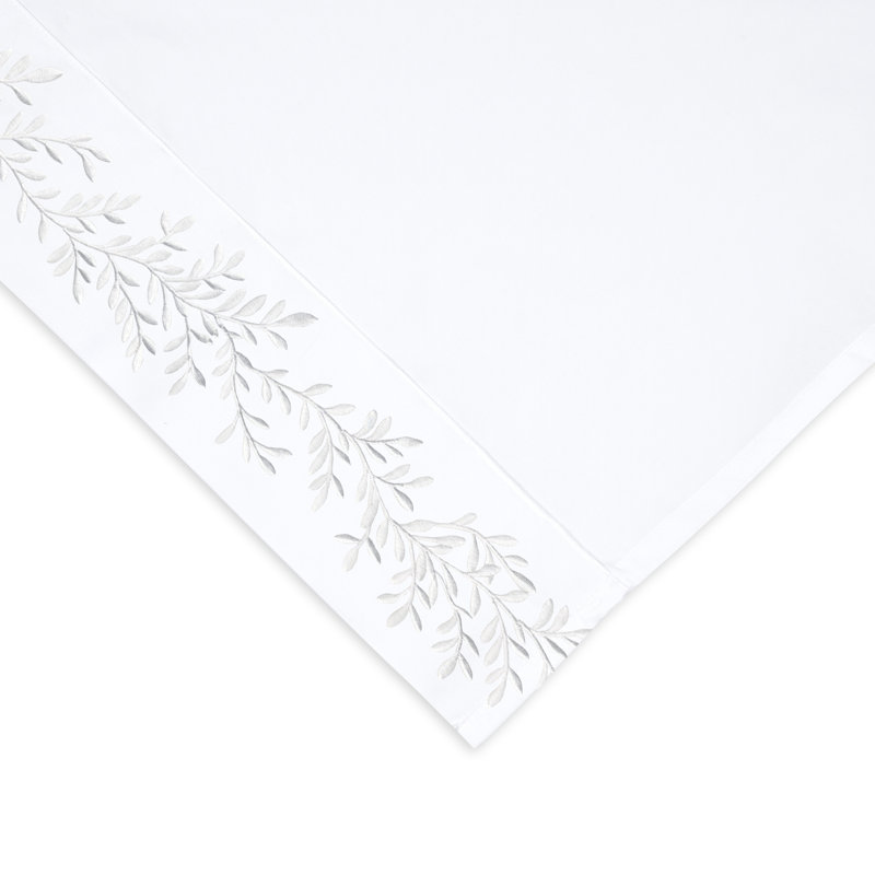 Canberra Floral Sheet Set, White, Full Sheet Set with 2 Pillowcases