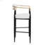 Ensemble de 2 tabourets de bar, tabourets de bar rembourrés avec dossier et pieds en fer pour îlot de cuisine, assise en tissu d'une capacité de poids de 260 lb