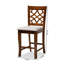 Upholstered Counter Stool with Solid Wood Frame