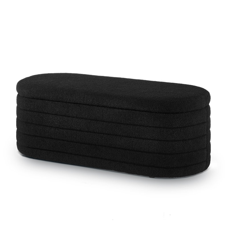Banc de rangement avec repose-pieds Skandar, Noir