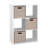 Decorative 6 Cube Bookcase With Fabric Bins-108940737