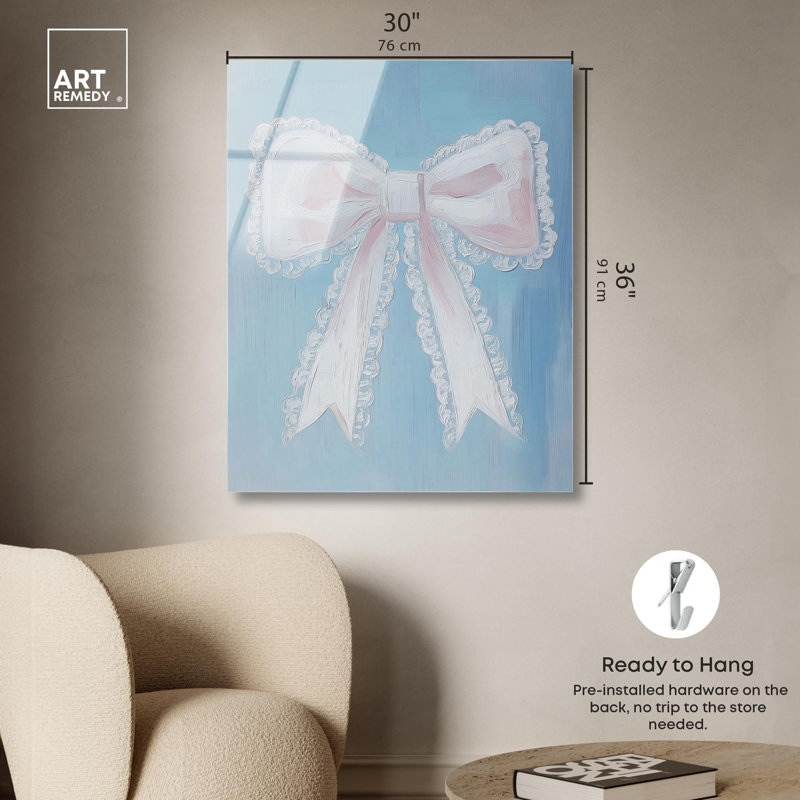 "Lace and Ribbon", reproduction d'art acrylique par Art Remedy, H 36 po x l 30 po