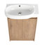 Meuble-lavabo autoportant de 23 po avec lavabo et portes à fermeture douce-107117780