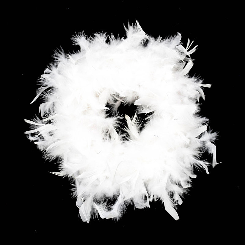 2m White Feather Garland for Party, Wedding, Christmas Tree Decoration