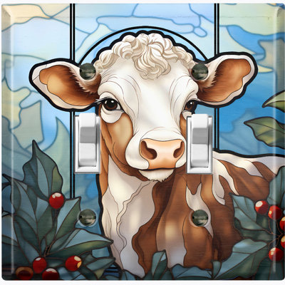 Nature Themed 2 - Gang Toggle Light Switch Standard Wall Plate
