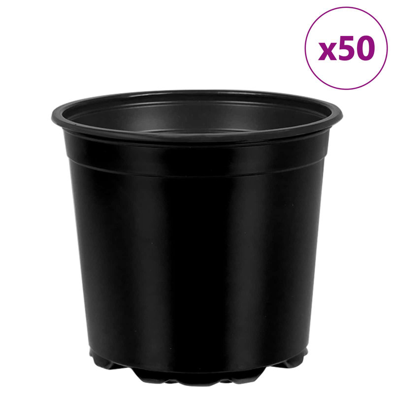 Nursery Pot, 13cm H x 15cm W x 15cm D, Black