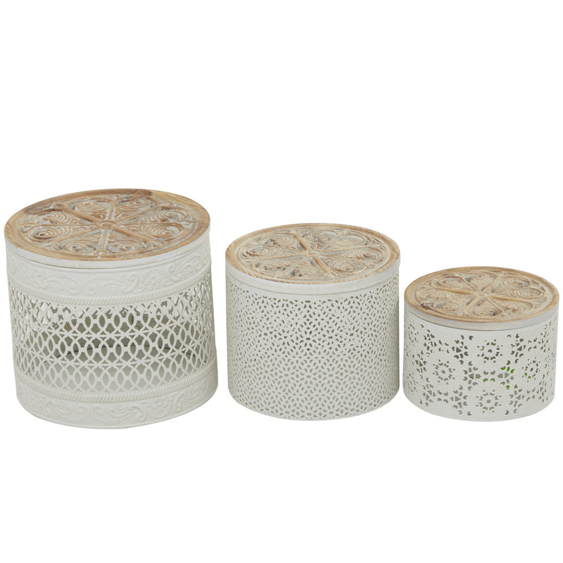 Bonnaire 3 Piece Stainless Steel Decorative Box Set