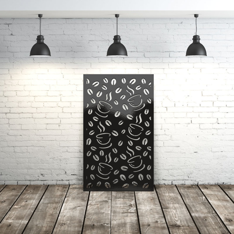 Coffee Panel Style 1 Aluminum Laser-Cut Privacy Screen Panel  – Powder-Coated Outdoor Metal Wall Art, Decorative Garden Fence Privacy Divider
