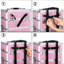 Trousse de maquillage 4-en-1 en aluminium rose avec roulettes et plateaux amovibles, chariot de rangement professionnel-124642275