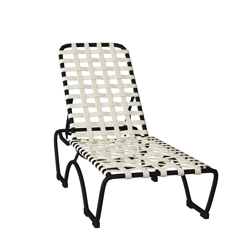 Kahana Outdoor Metal Chaise Lounge, Obsidian, Shell Vinyl