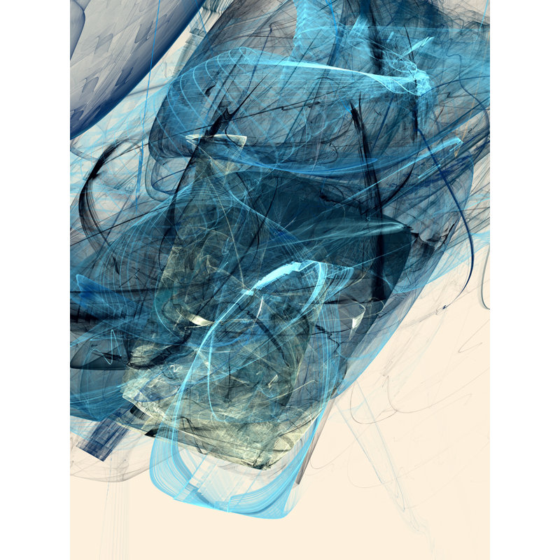«Bluish _ 29108» par Rica Belna - impression, Papier avec cadre noir, H 21,25 po x l 17,25 po