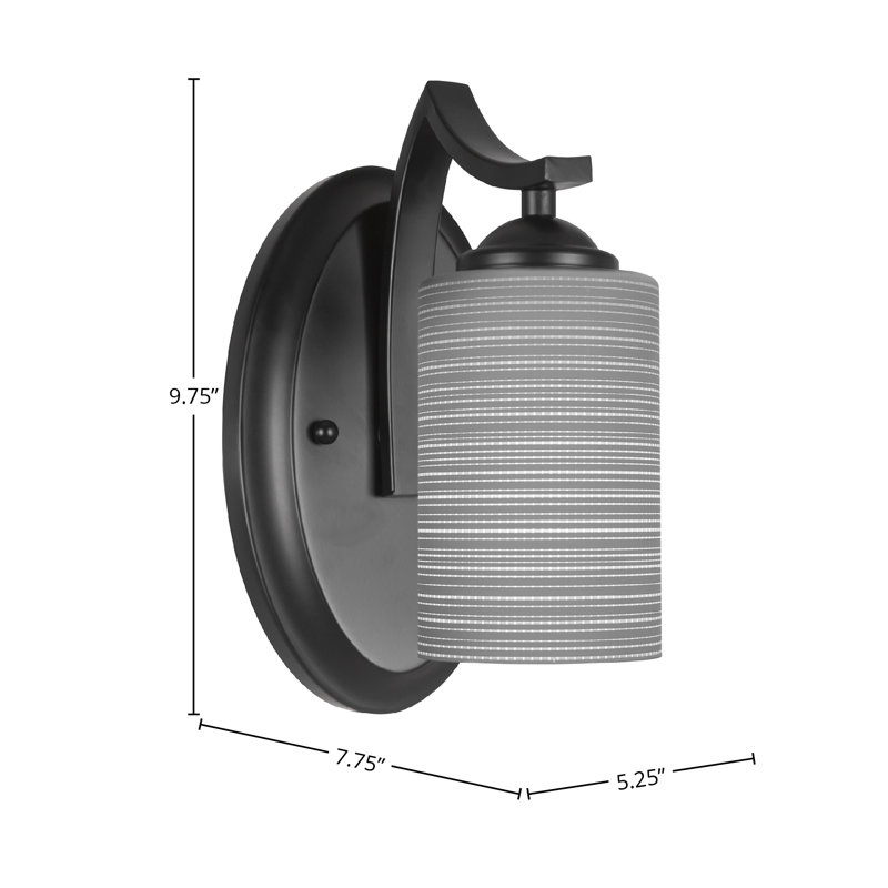 Zilo 1-Light Wall Sconce, Gray, Matte Black