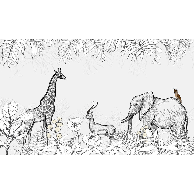 Papier peint animaux Safari, L 27,96 po x l 39 po