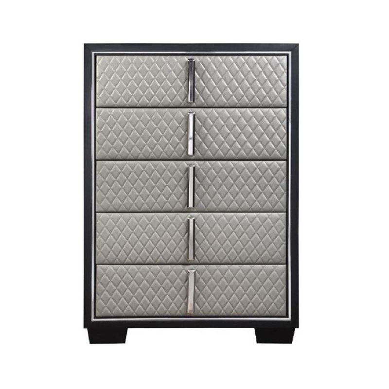 Commode 3 tiroirs, Argent / noir