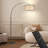 Asem 78.7'' Black Arched/Arc Floor Lamp with Remote Control, LED Bulb Included, and Big Drum Shade-845758606