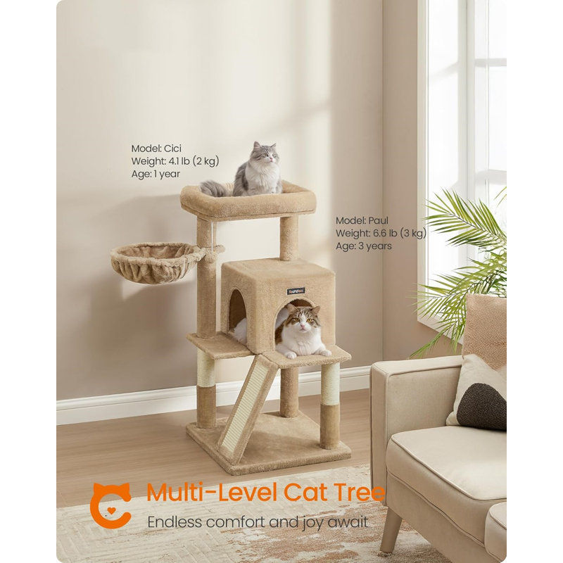 96 cm H Cat Tree / Condo, Light Brown