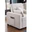 Causeuse-lit convertible en tissu avec console rabattable