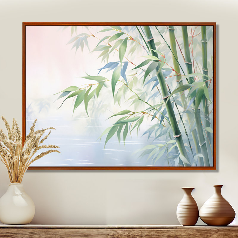 Bamboo Romantic Dream II, reproduction d'art sur toile, H 30 po x l 40 po, Cadre flottant brun