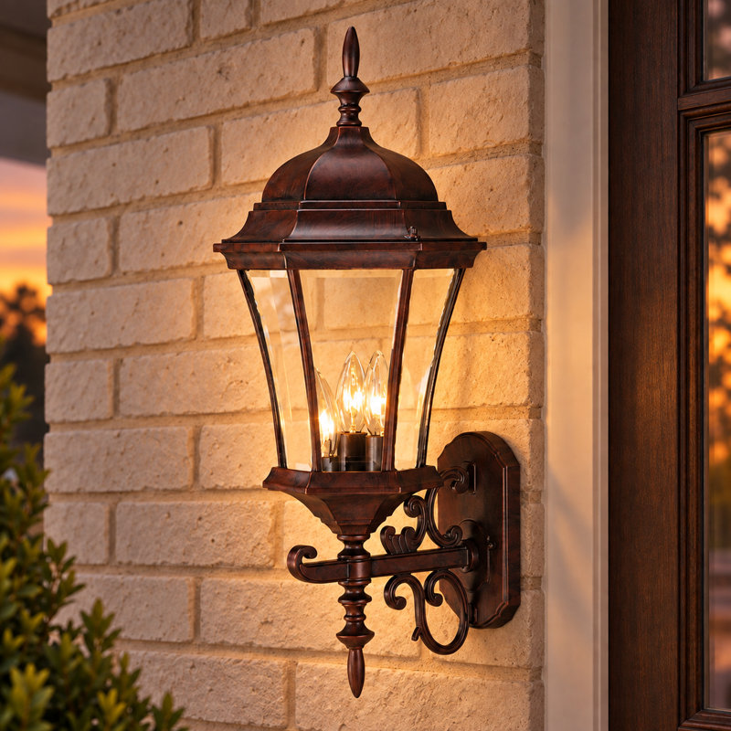Francesca Lane Metal Wall Light, Burled Walnut