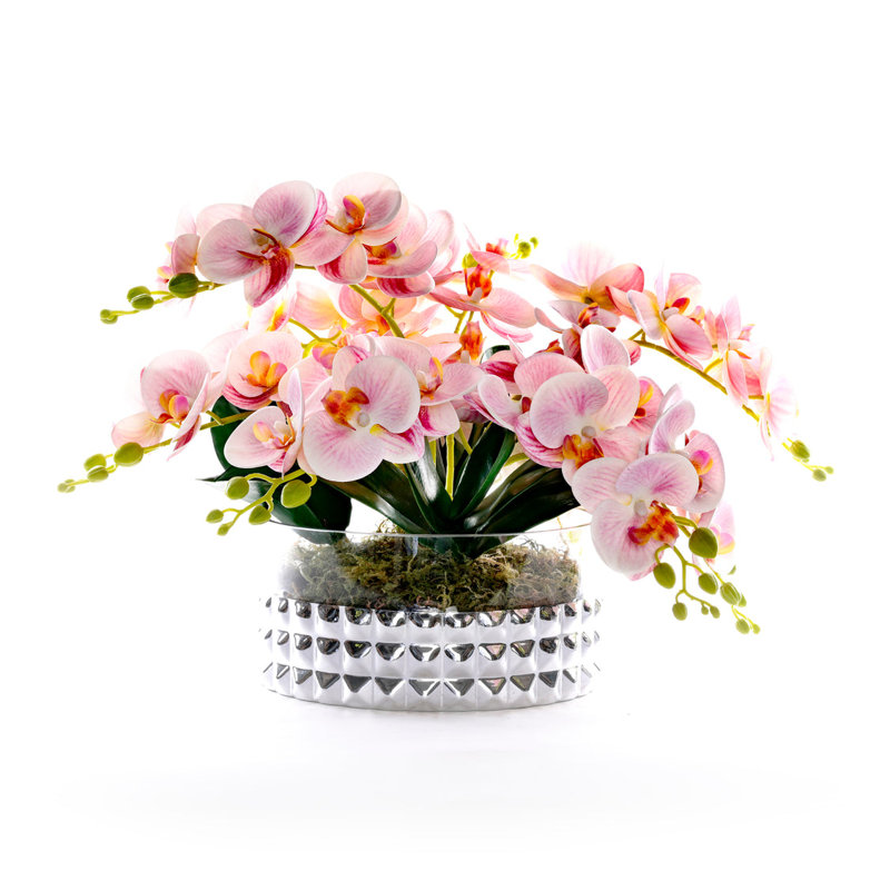 Pink Faux Orchids Center Piece Arrangement