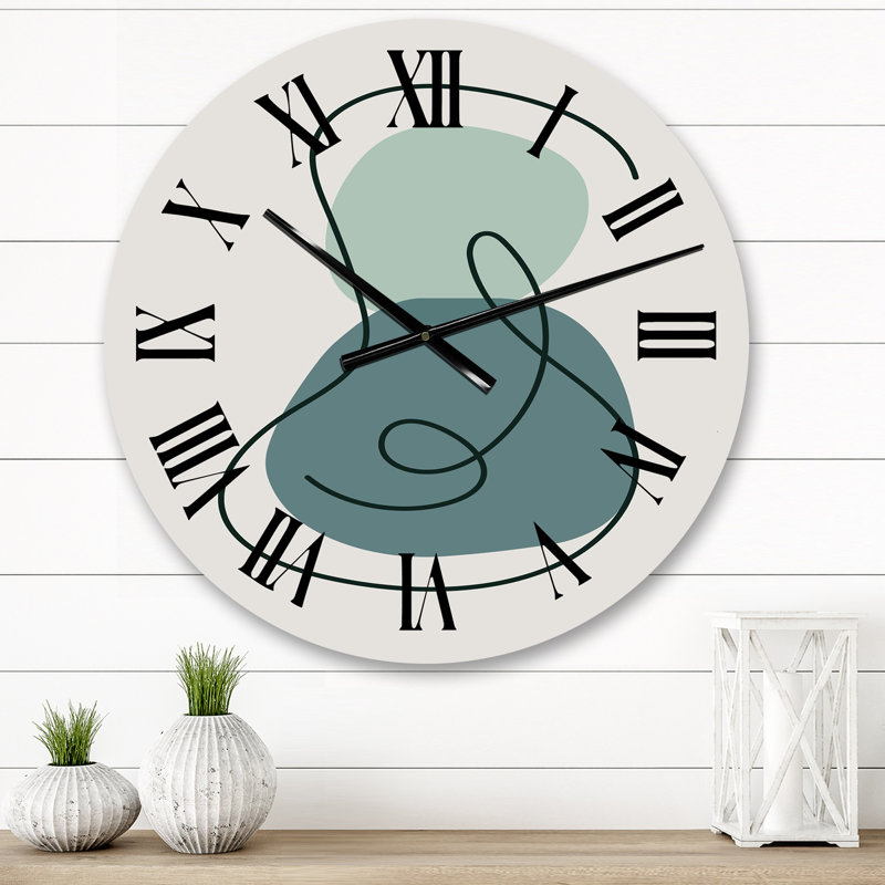 Horloge murale Botanical Foliage Art II, Moyen