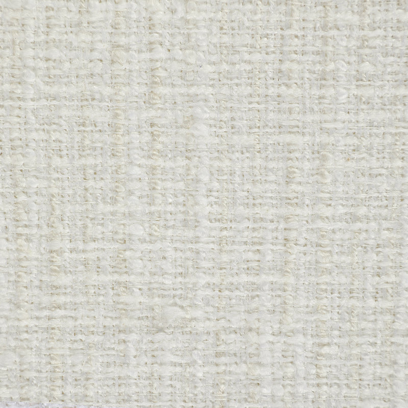 Banc rembourré en tissu texturé Nara, Tissu crème texturé en lin, Brun