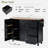 Farmhouse Kitchen Island With Power Outlet, Internal Storage Racks, Drop Leaf, Spice Rack, Towel Rack And 3 Drawers-1611425291