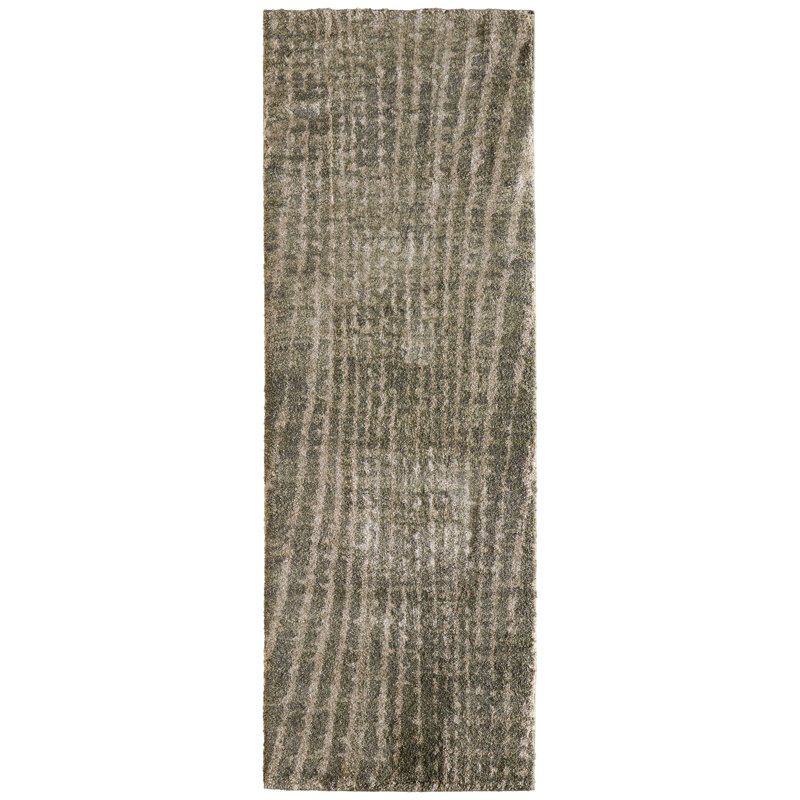 Templas Modern Abstract, Green/Tan, Runner 2'6" x 7'3"